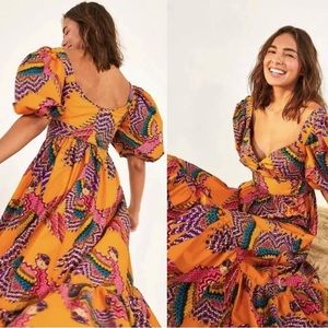 FARM RIO Macaw Tropical Midi Dress